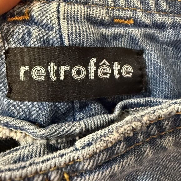 Retrofete Miriam Pant Jeans Size 29 High Rise Balloon Leg Cotton - Picture 8 of 15